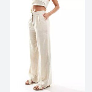 Abercrombie & Fitch Cream Wide Leg Pants